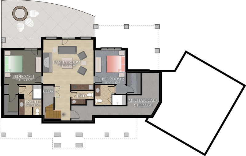 Lower level living space: 1,325 Sq.ft.